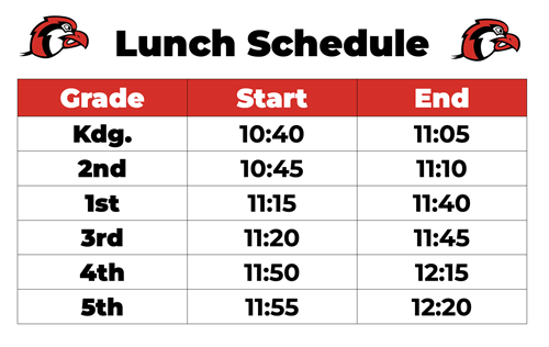 WL Lunch Schedule